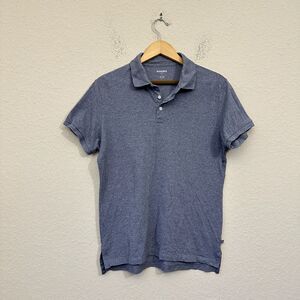 BONOBOS Slim Fit Short Sleeve Polo Shirt in Heather Blue